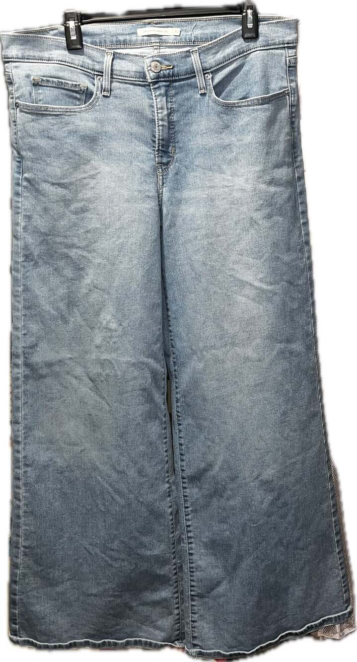 Levi's 318 Shaping Wide Leg Jeans Size 32 Light Wash Denim